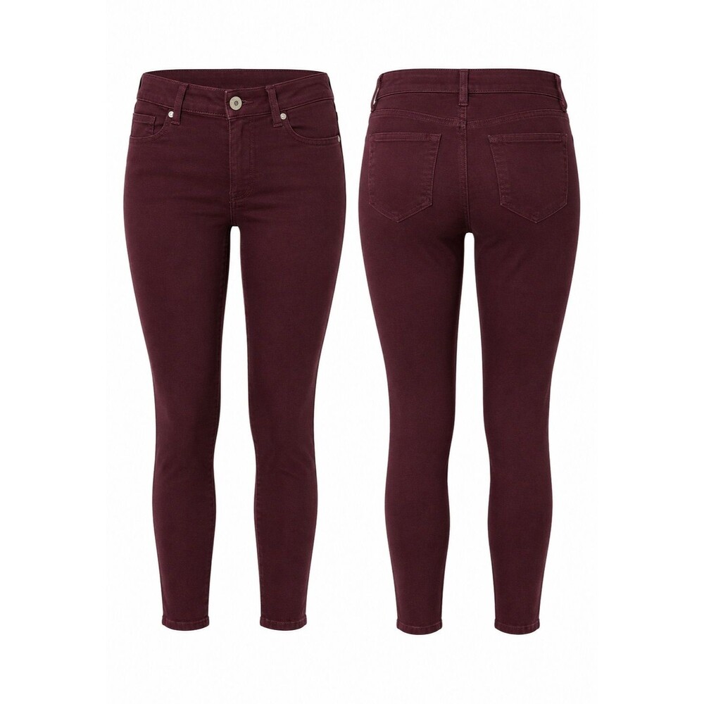 Liverpool Los Angeles The Ankle Skinny Pull On 6/28 Burgundy Wine Pants